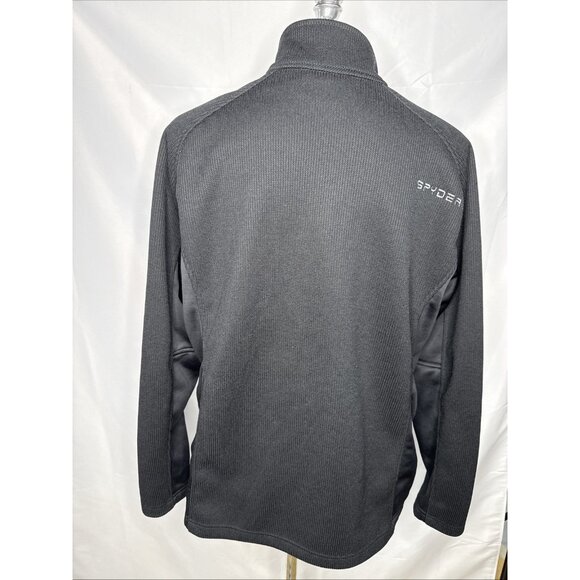 Spyder Men’s XXL 1/4 Zip Waffle-Knit Fleece Pullover Black Grey Shirt 2XL - Picture 5 of 9